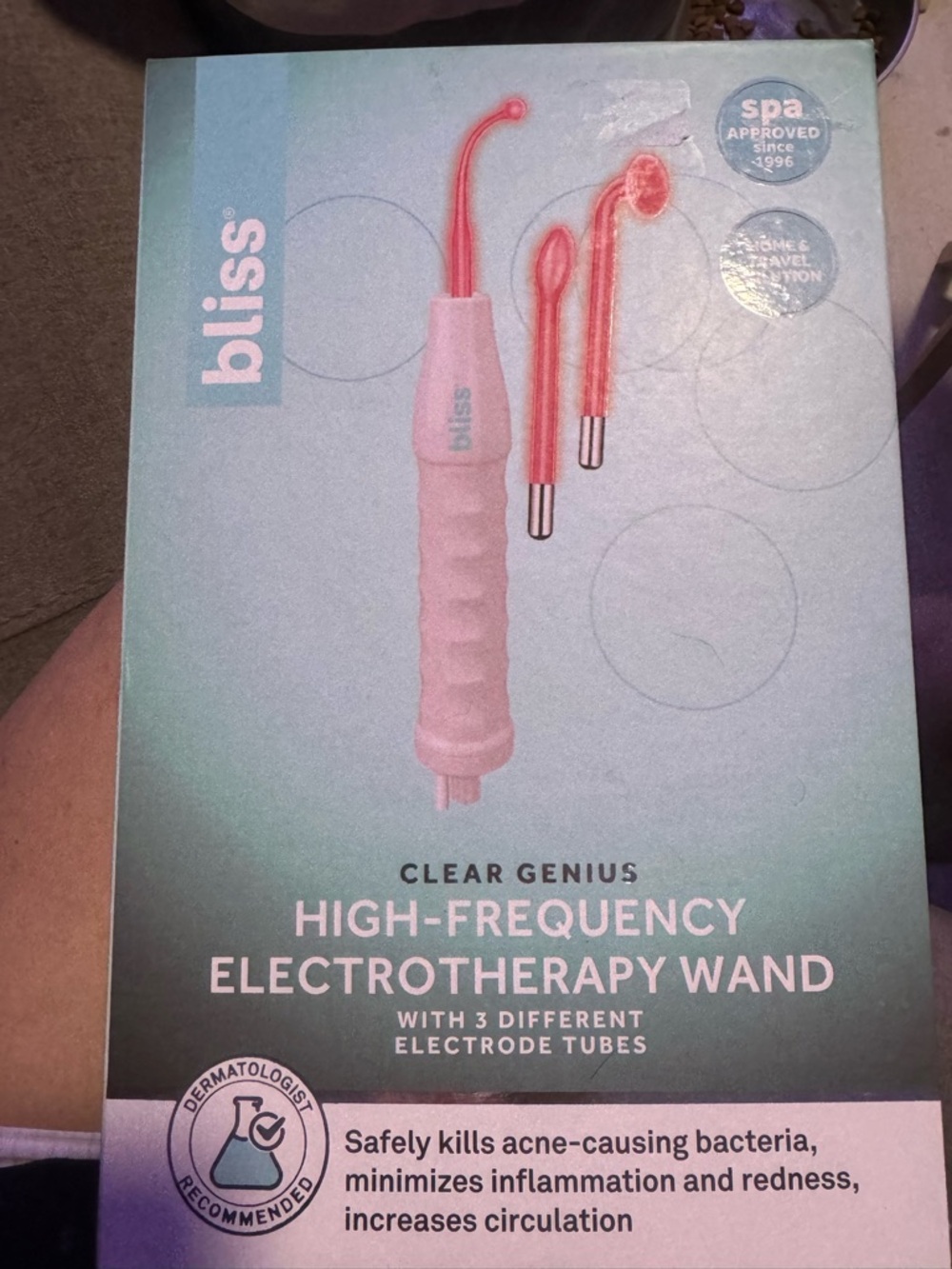Bliss Clear Genius High-Frequency Electrotherapy Wand - Pink